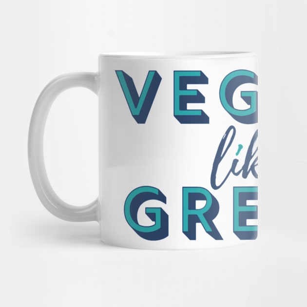 VEGAN LIKE GRETA in Muted Green and Blue - Climate Vegan by VegShop